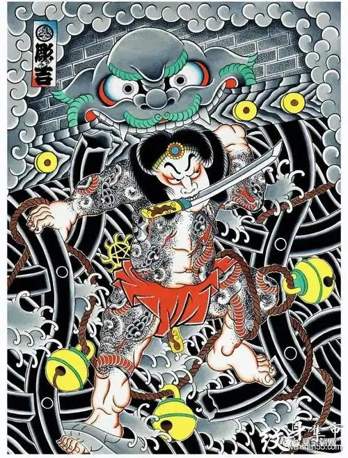 满背张顺破水门纹身张顺破水门纹身手稿张顺破水门纹身手稿图案