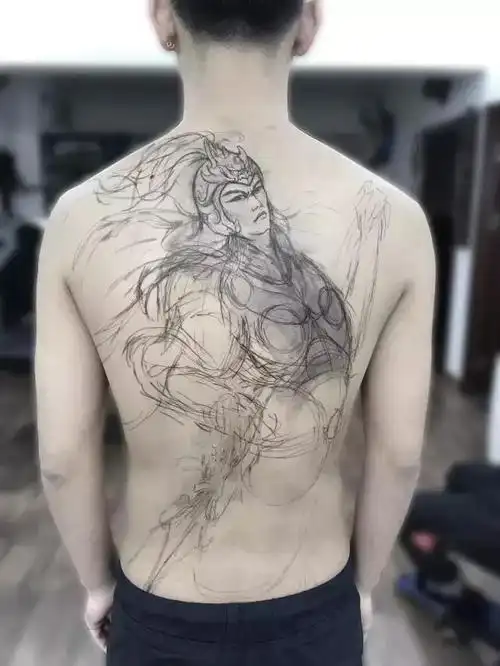 战神赵云纹身图案大全(赵云之枪出如龙岳阳新刺客纹身作品)(4)