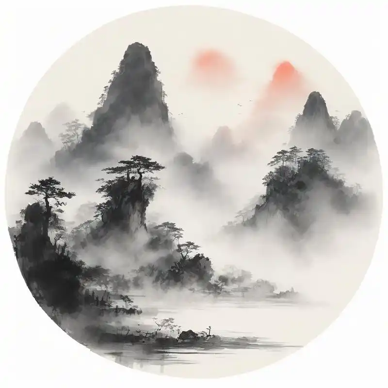 山水画微信头像99聚财好运