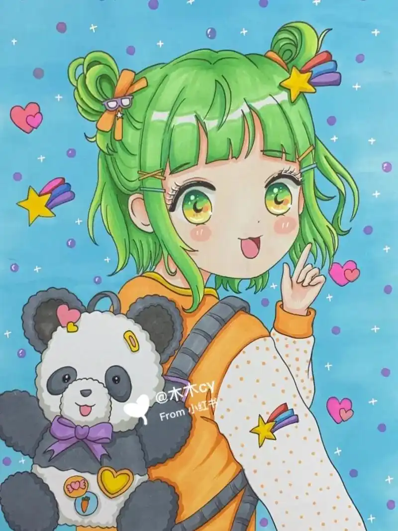 人物 纸张a4  原图在图4哦 #动漫热番推荐# #动漫# #动漫手绘# #马克