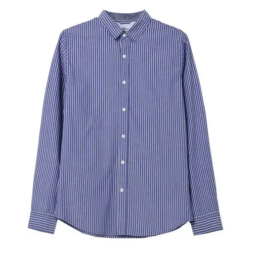 棉先生条纹衬衫男长袖 春季纯棉休闲条纹衬衣港风日系长袖寸衫男