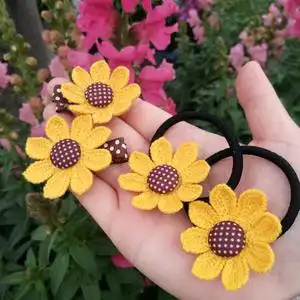 向日葵花朵头饰编织套装发绳发夹边夹橡皮筋发圈头绳儿童宝宝女童