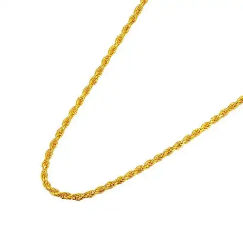 中国黄金 足金精品时尚百搭结实绳链女款锁骨项链