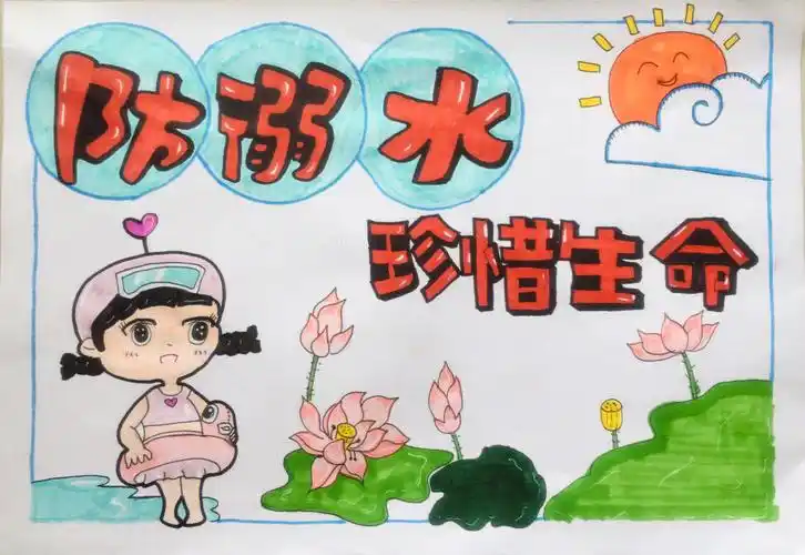 防溺水手抄报主题海报
