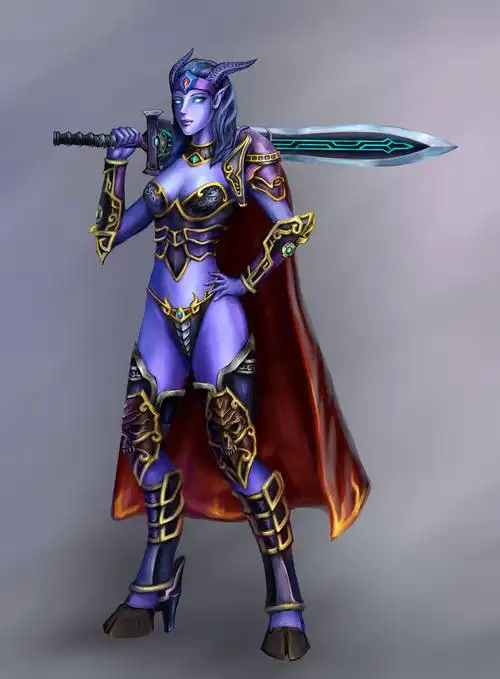 德莱尼女战士|插画|游戏原画|云游者f - 原创作品 - 站酷 (zcool)