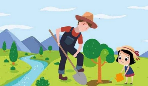 我学会了种树作文400字四年级