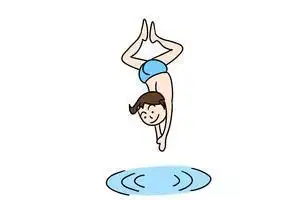 女孩跳水的简笔画