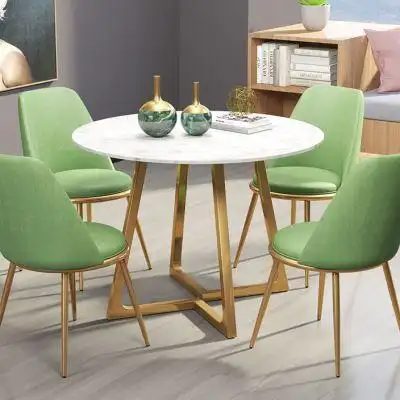 北欧欧风岩板餐桌售楼处洽谈桌椅组合轻奢餐厅岩板餐桌