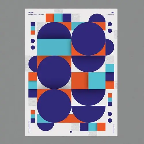 分享一组采用几何图形搭配对比度很强的色彩而成的图形海报设计