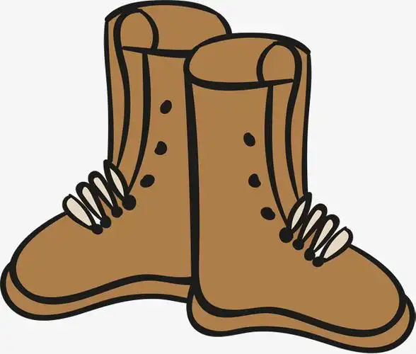 矢量彩色手绘靴子