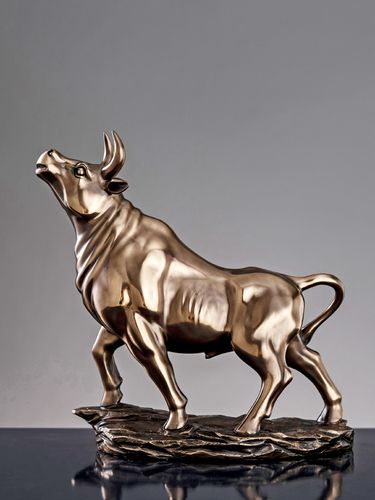 景超富康 华尔街牛摆件牛气冲天办公室桌面装饰品客厅家居金牛工艺品