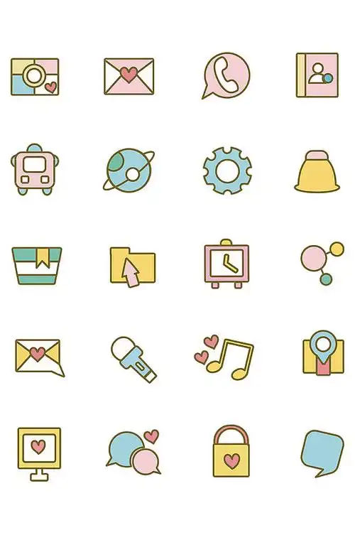 可爱糖果色超q版萌货网络小图标