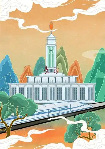 长沙建筑插画