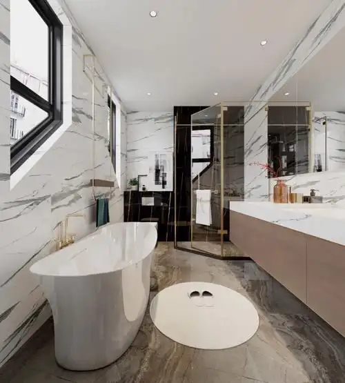 别墅卫生间这么大浴缸一定是绝配