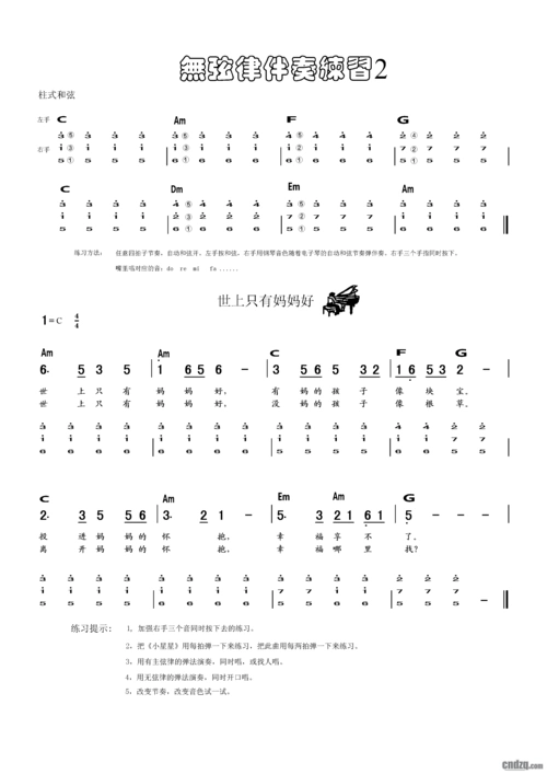 电子琴无旋律伴奏与弹唱练习2 附视频