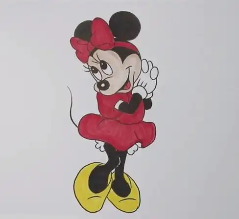 米妮简笔画图片 米妮怎么画 - 卡通简笔画 - 老师板报网