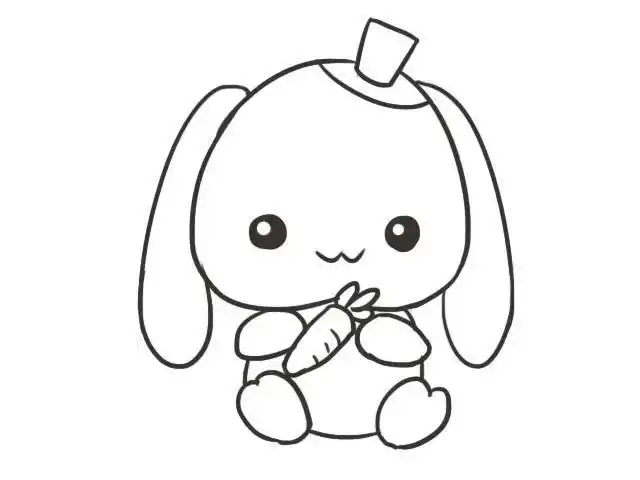 小兔子简笔画 - 童乐福儿童网
