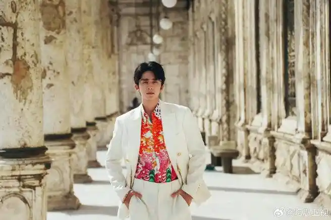 莫哦,张新成这个衬衫有点太亮眼了哦,配上白西装有好多点好看呢