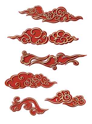 中国风浮雕立体祥云元素