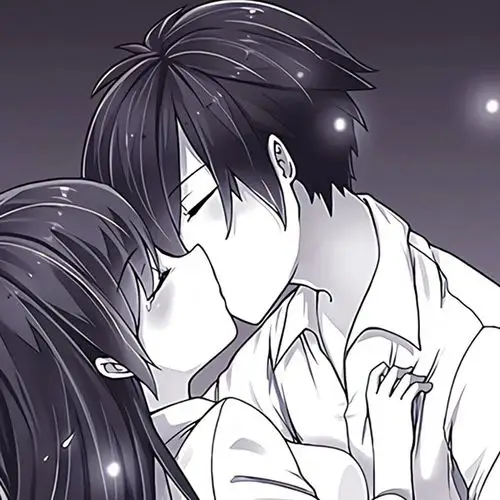 泪吻_黑白情侣头像图片_扣扣居