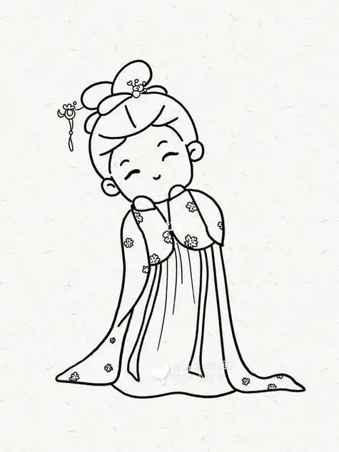 动漫简笔画国风美少女暖暖奇迹人物古装简笔画手绘古装人物公主简笔画