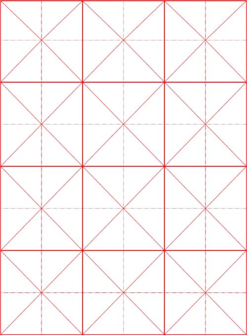 免费文档 所有分类 毛笔中楷书法米字格-标准正方形-满张a4纸打印版