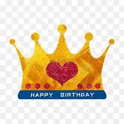 金色皇冠生日帽寿星帽png免抠素材