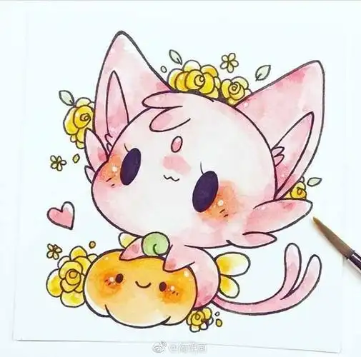 超萌q版宠物小精灵简笔画insbirduyen67手帐素材插画手绘简笔画67