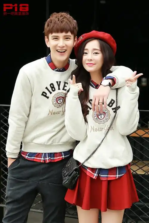 p18品牌 情侣装卫衣外套 新款秋冬套头男女休闲装 韩版长袖圆领卫衣ya