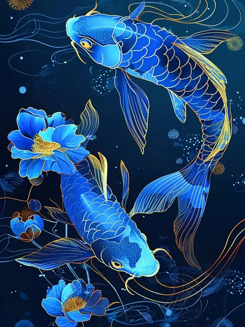 壁纸分享,送你条锦鲤,祝你好运连连,心想事成