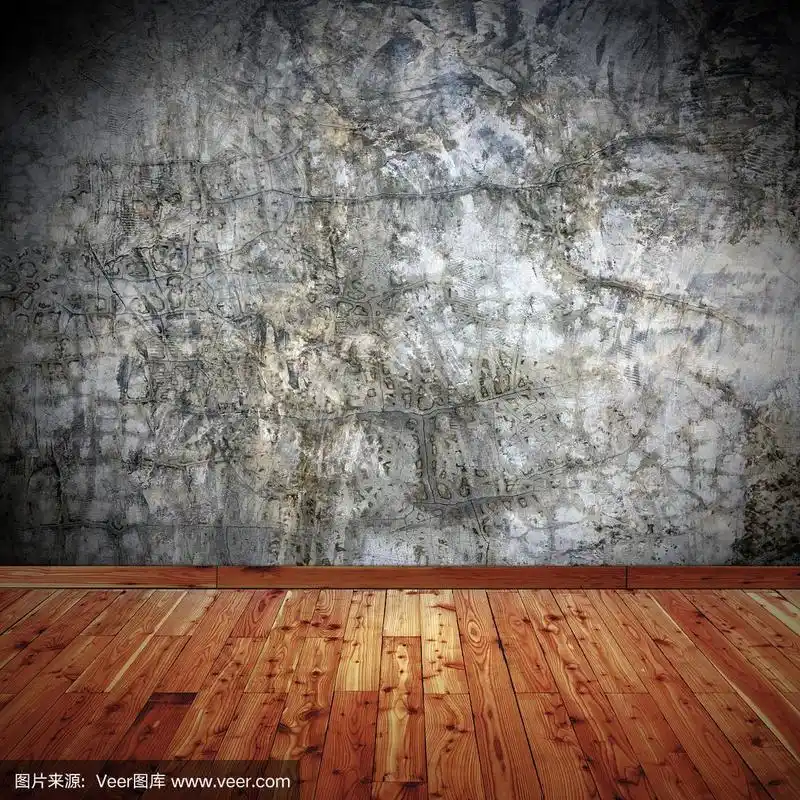 房间内部复古,褐色纹理的墙壁