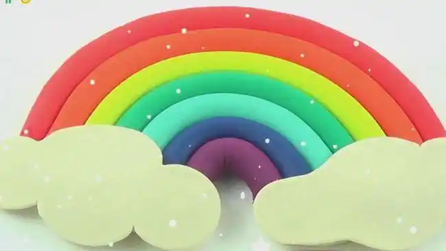 桓仁县业主沟小学刘涵手工贴画彩虹