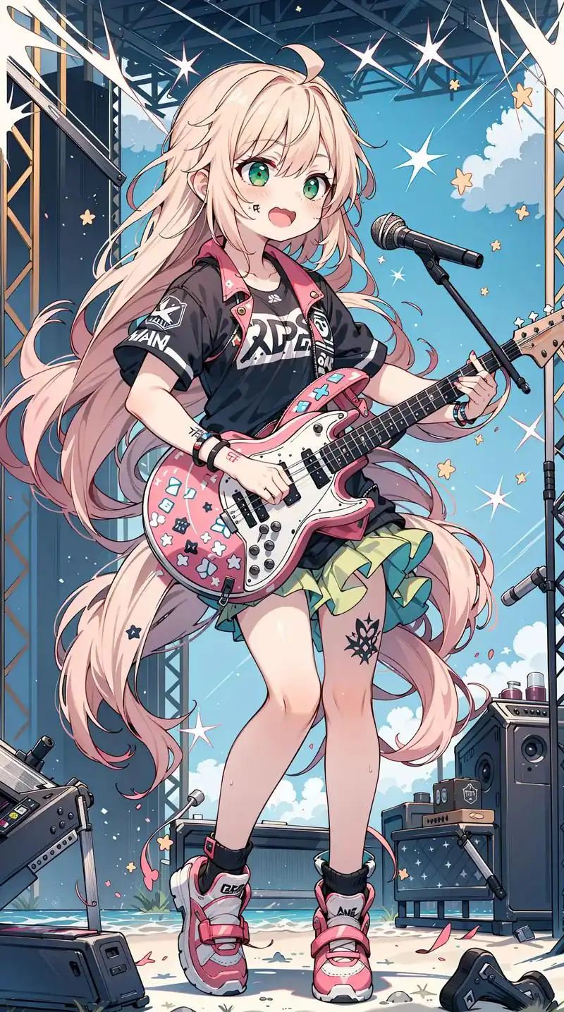 乐队主唱兼贝斯手少女.#二次元 #动漫少女 #绘画 #二次元 - 抖音