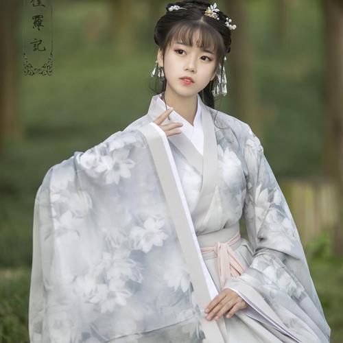 新款古装学生汉服女写真套装荷花魏晋风齐腰襦汉服