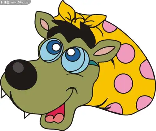 狼外婆可做晚会小品头像矢量图