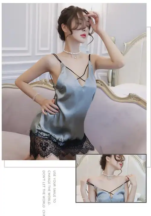 情趣内衣女 性感蕾丝吊带裸背睡裙深v诱惑家居服性感一件代发