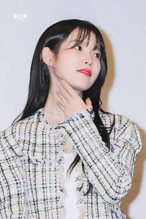 李知恩iuaena格子马甲可爱写真_时尚_短裙_look