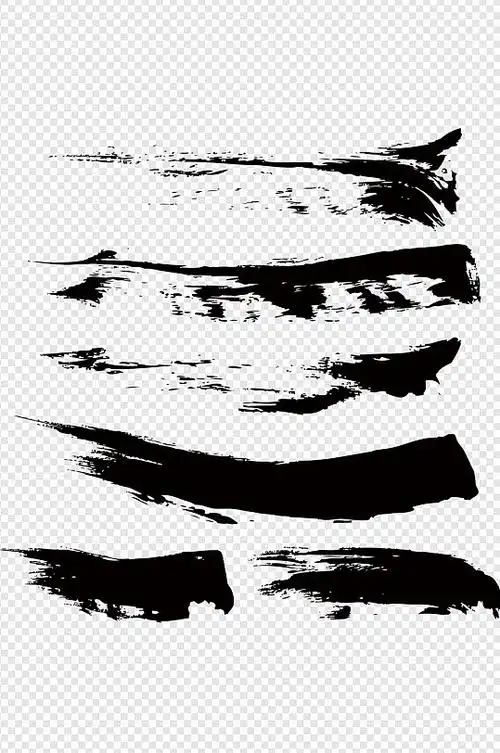 黑色墨迹笔刷笔触素材