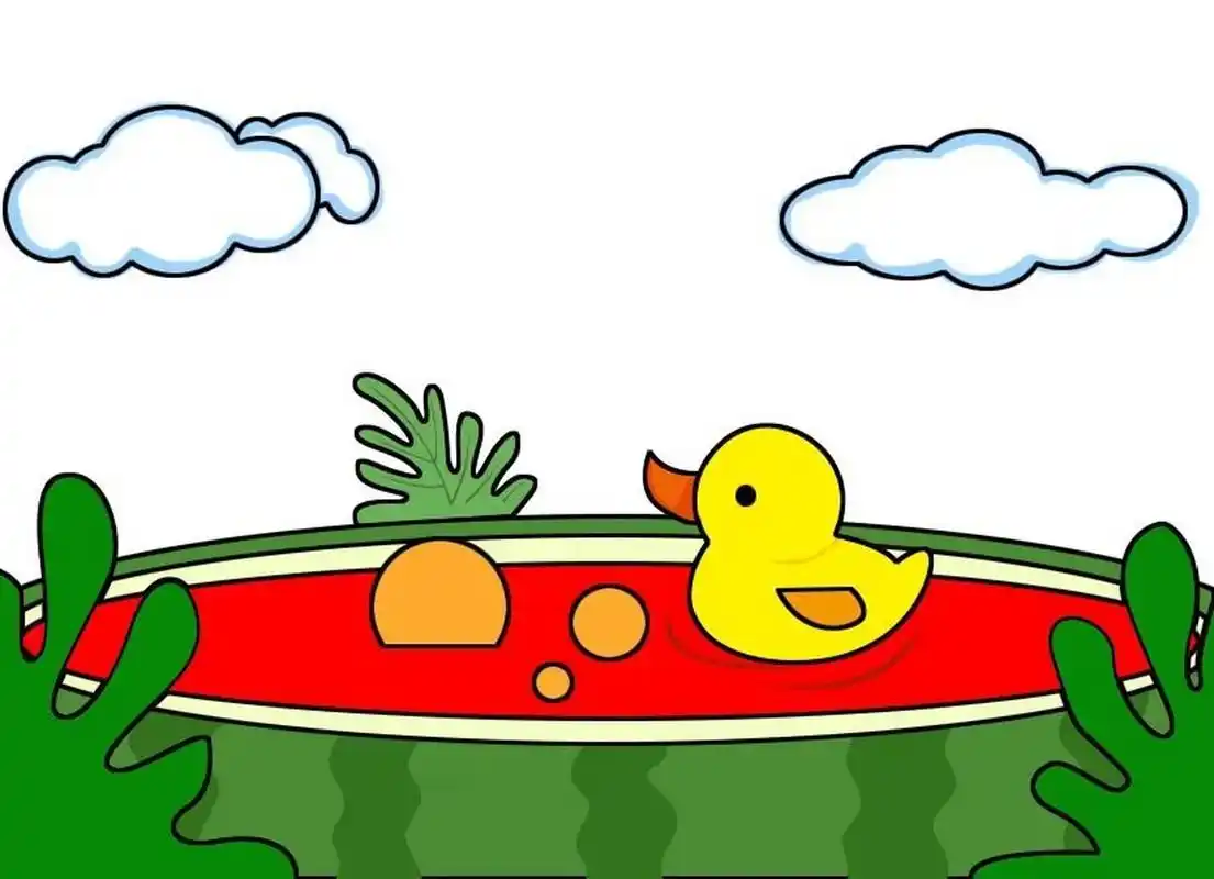 儿童简笔画|游泳的小鸭子 爱游泳的小鸭子