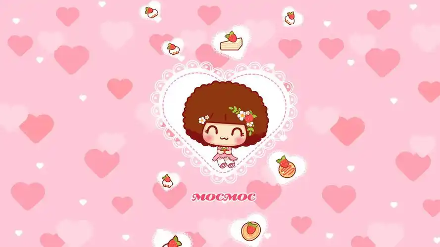 摩丝摩丝可爱粉色卡通图片桌面壁纸