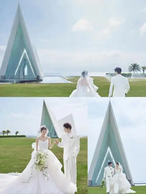三亚婚纱照78小清新草坪77教堂婚纱照