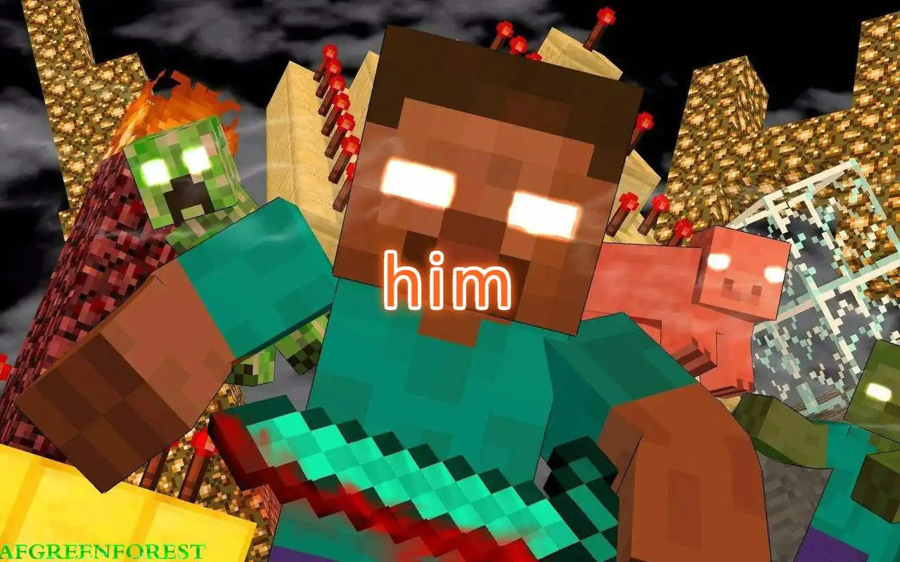 我的世界:mc关于him的"身世之谜",都和史蒂夫脱不了干系