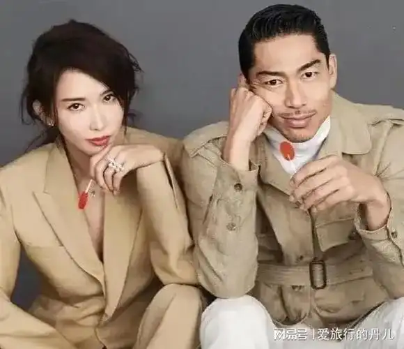 林志玲与老公穿同色系衣服拍写真,高级感十足