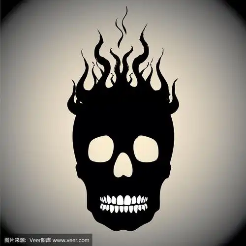 骷髅被火焰点燃