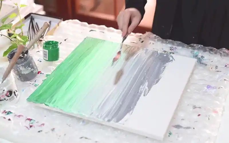 丙烯画色彩练习翠绿