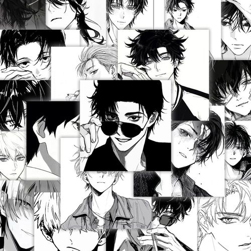 【限时特惠】痞帅黑白少年感男友周边贴纸diy水杯手机壳防水贴画