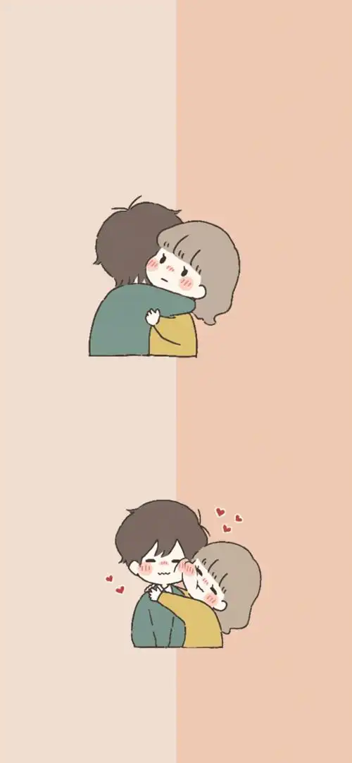 聊天背景图:一人一半,感情不散_壁纸