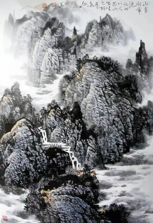 贺远征山水作品画欣赏