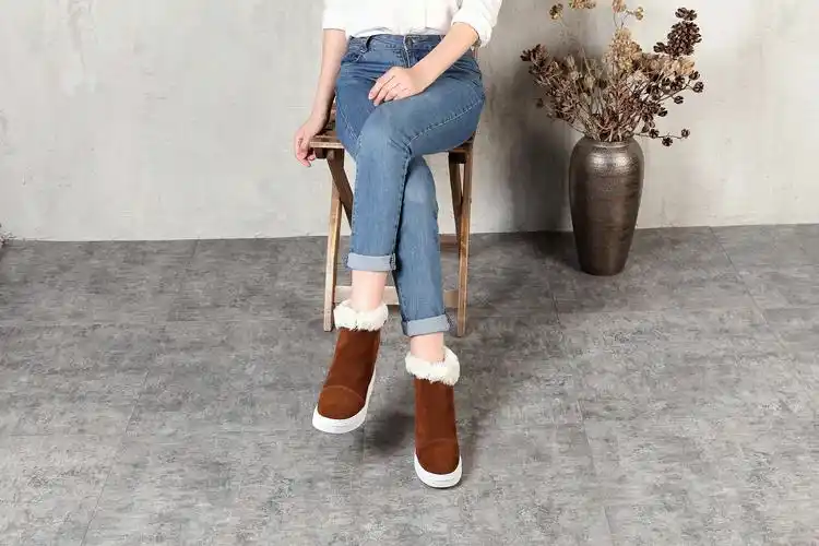 女鞋拍照 加绒短筒雪地靴拍摄上脚图拍摄 集映视觉摄影