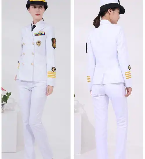 海员制服套装女水手服海员白制服仪仗队海员服婚纱礼服加工定制